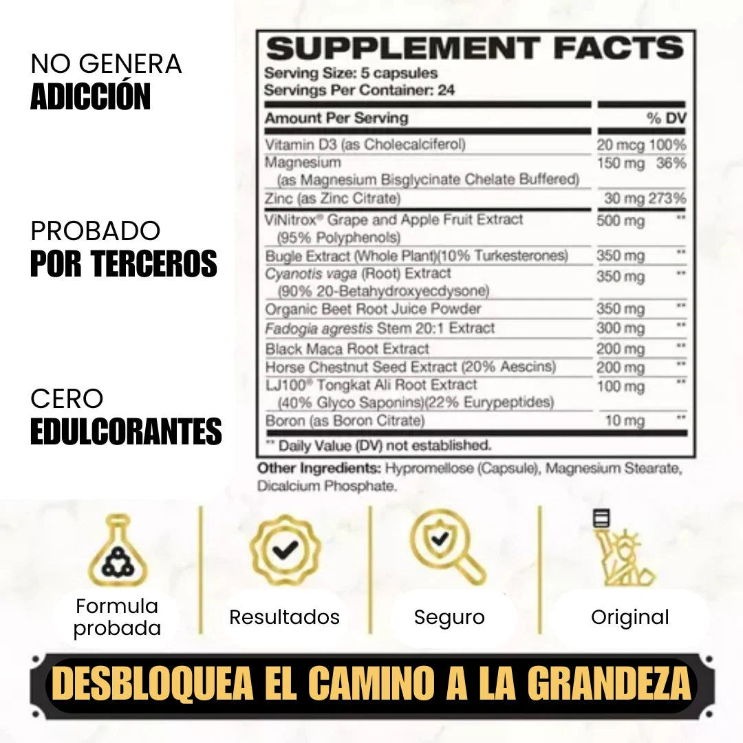 King Maker™ – Fórmula 13-en-1 para Energía y Masculinidad Máxima (🔥 ¡Llévate 2x1!)